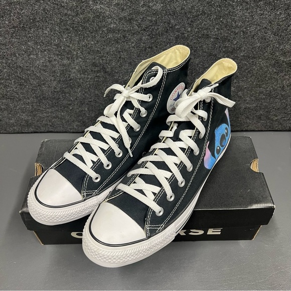 Chuck Taylor All Star Canvas “Stitch” Custom High Tops Size 11 Mens - Picture 3 of 13